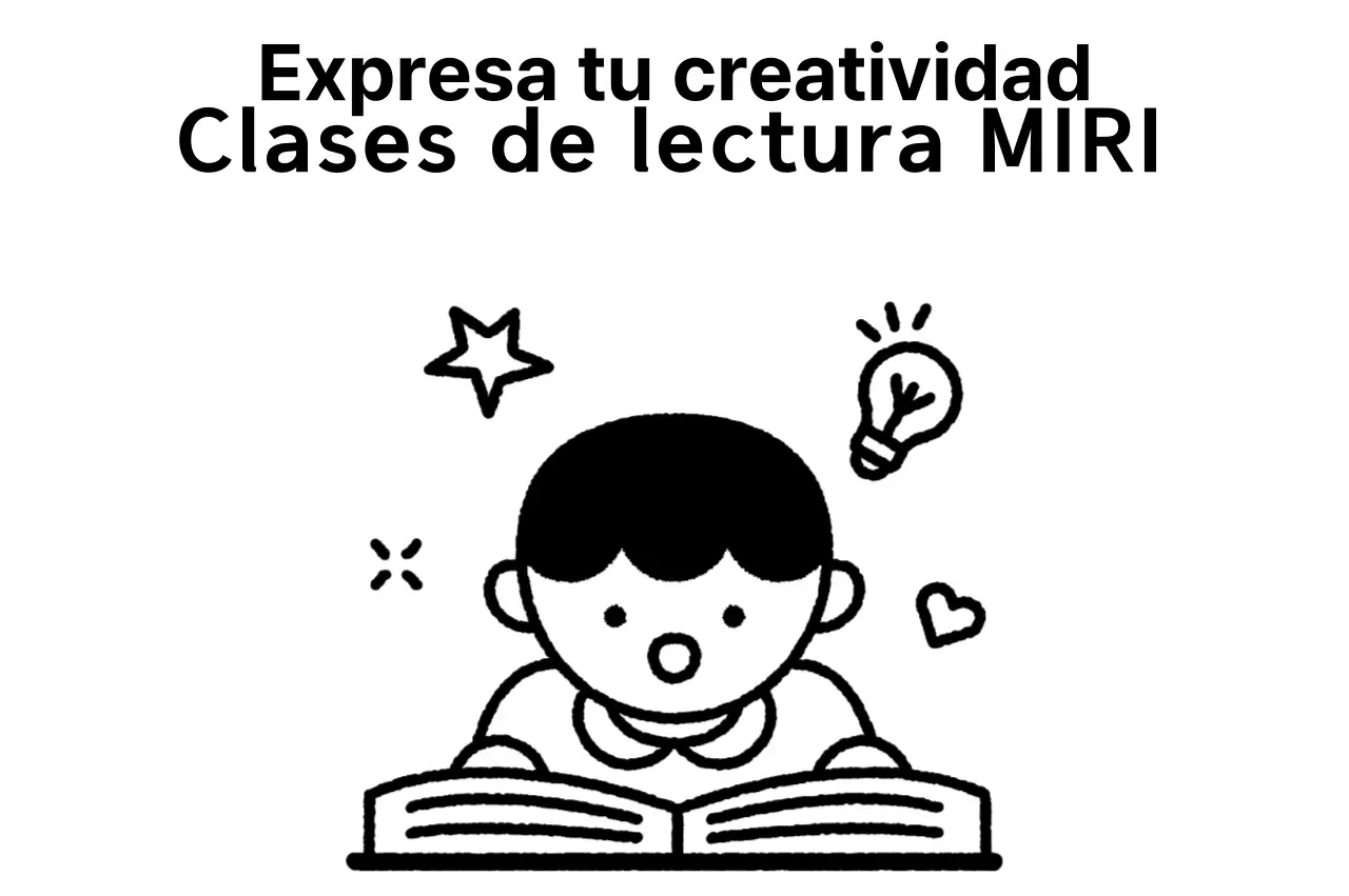 Diseño promocional escolar con ilustración de un niño leyendo un libro