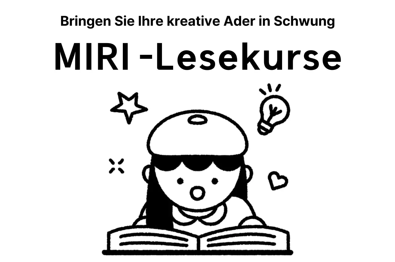 Werbedesign für eine Schule mit der Illustration eines Kindes, das ein Buch liest