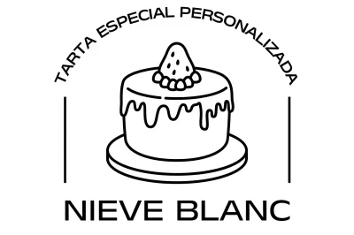 Logotipo de tarta con ilustración minimalista