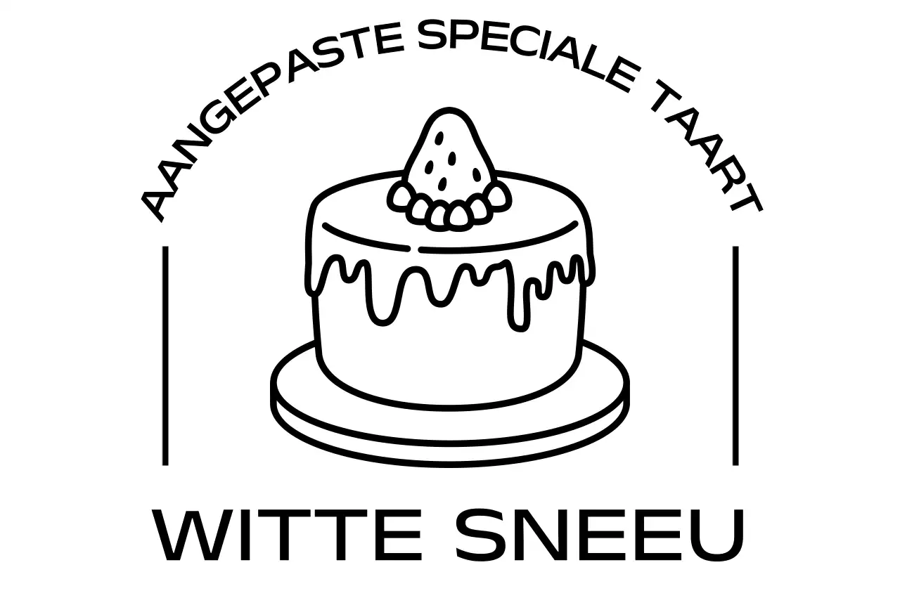 Taartlogo met minimalistische illustratie