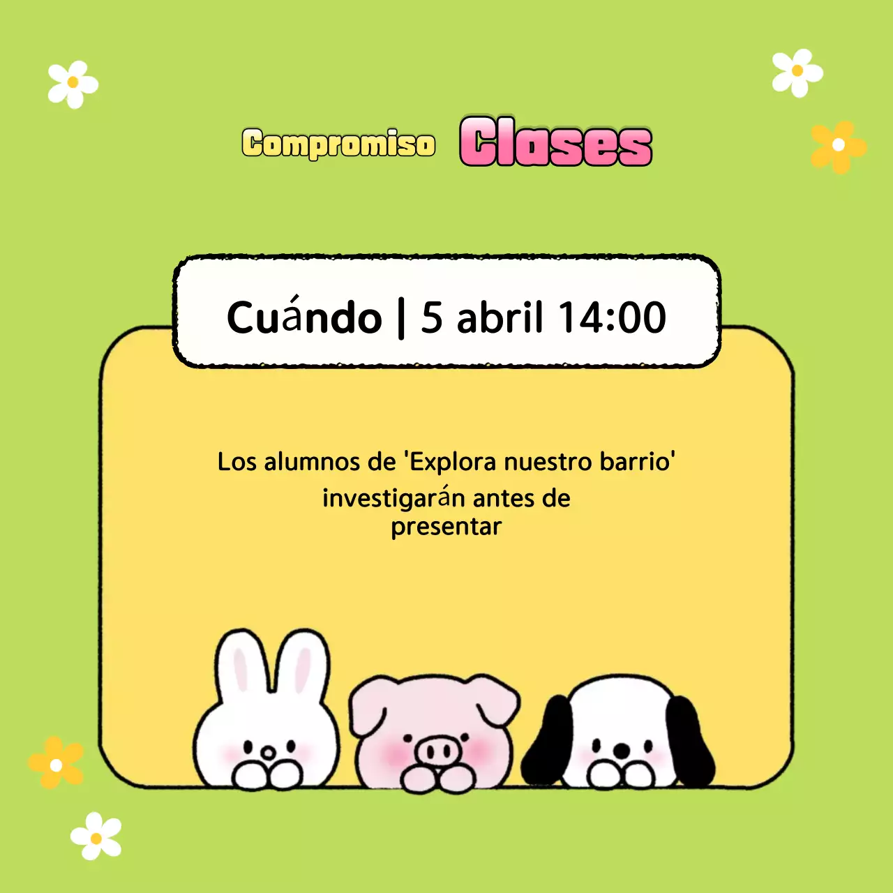 Anuncios de fin de año en las aulas