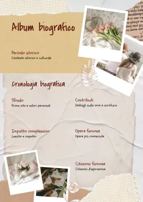 album di biografie vintage beige