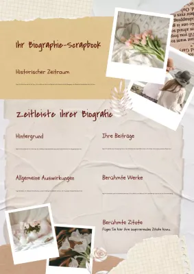 beige vintage biographie scrapbook