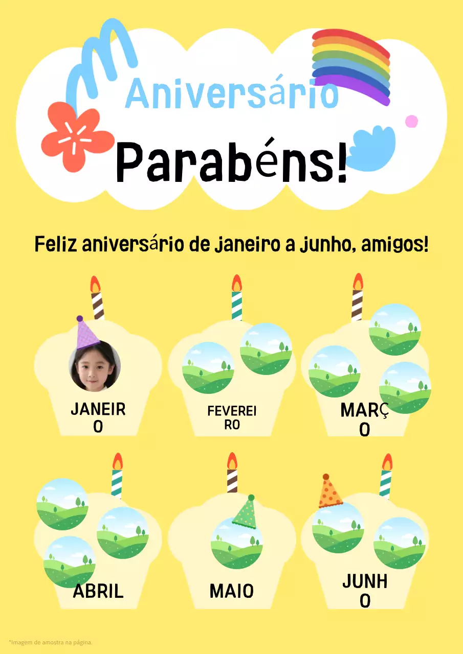 Celebração de um aniversário amarelo