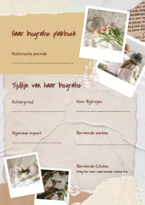 beige vintage biografie plakboek