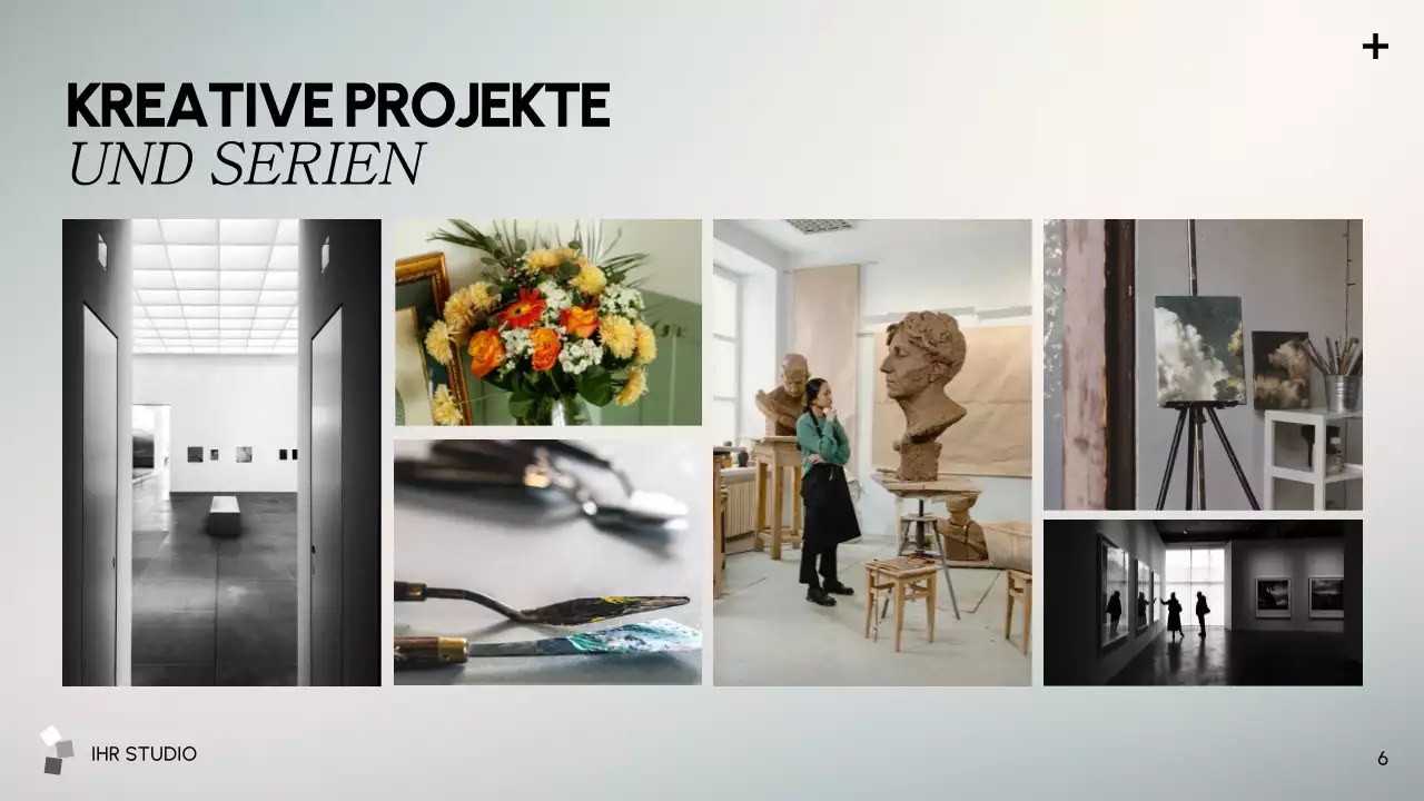 graue moderne Kunstpräsentation