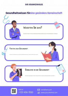 blaues modernes Informationsposter zum Gesundheitswesen