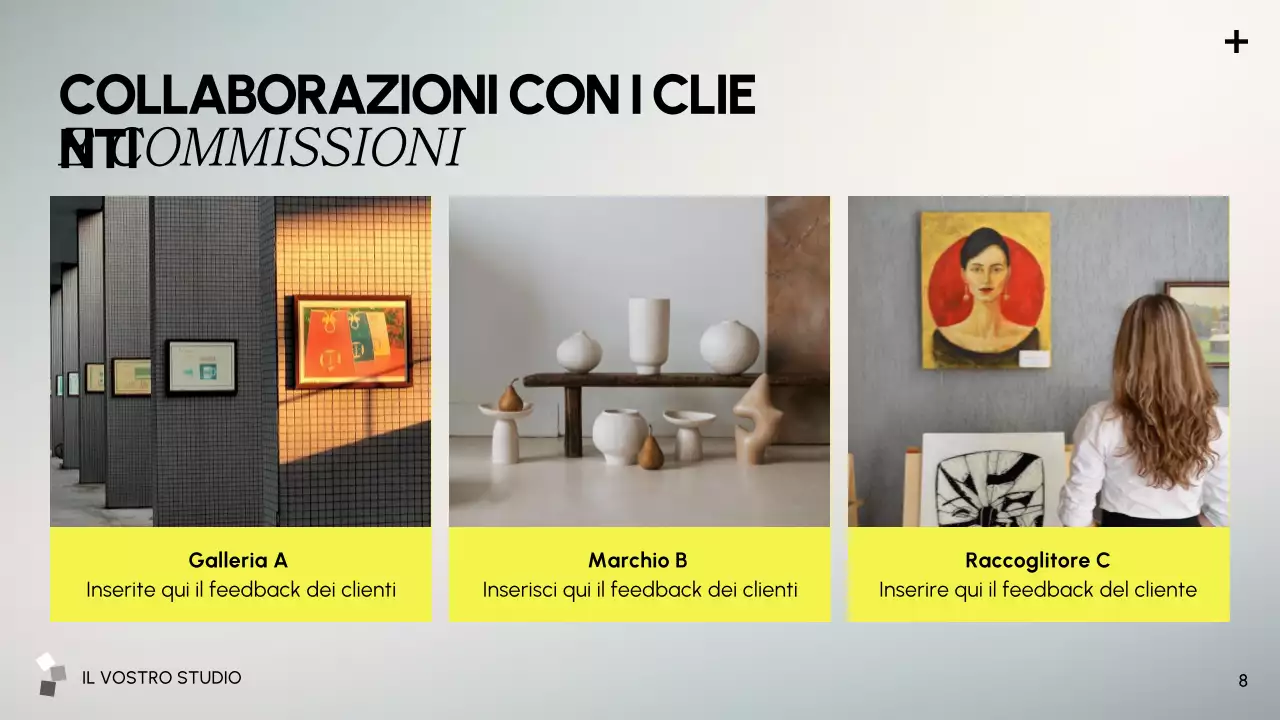 presentazione dell'arte moderna grigia
