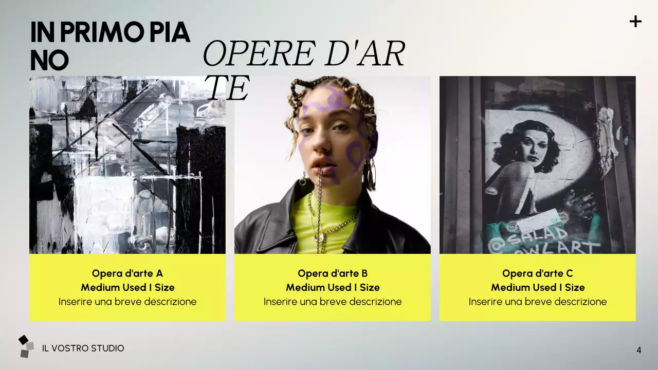 presentazione dell'arte moderna grigia