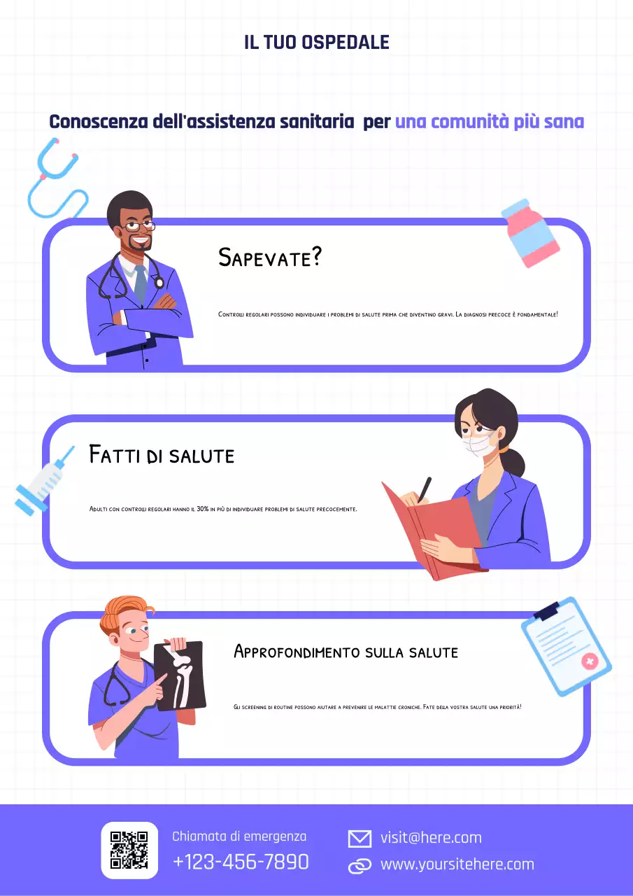 poster blu di informazione sanitaria moderna