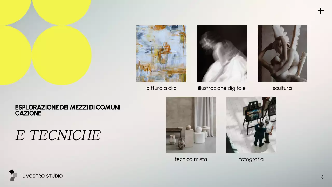 presentazione dell'arte moderna grigia