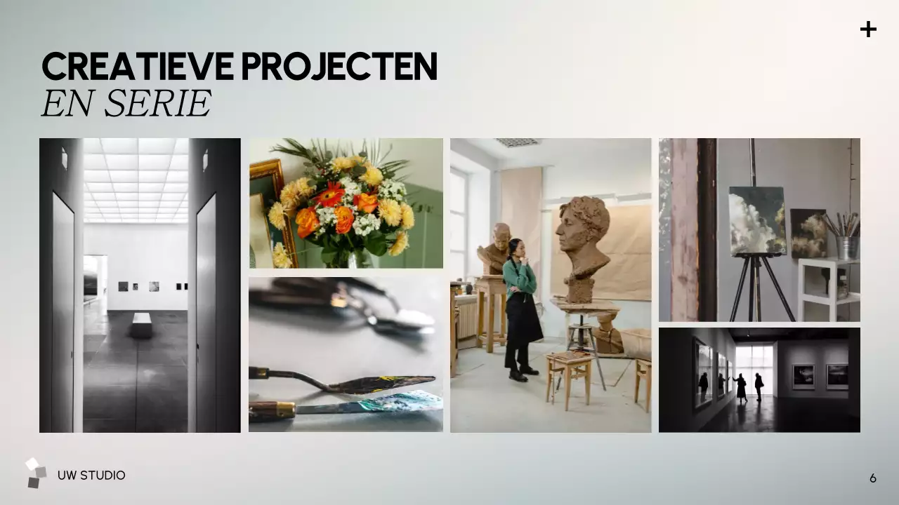 presentatie grijze moderne kunst