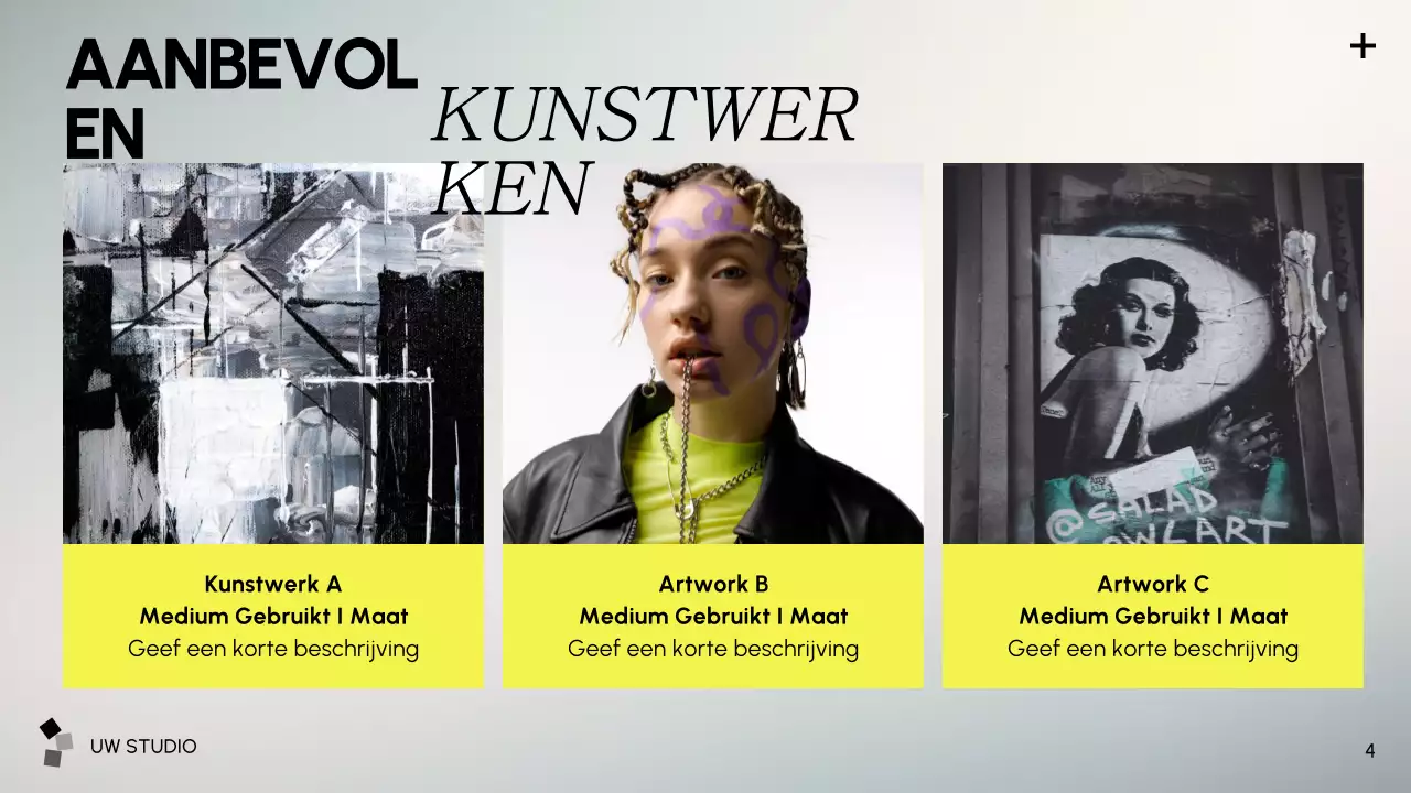 presentatie grijze moderne kunst