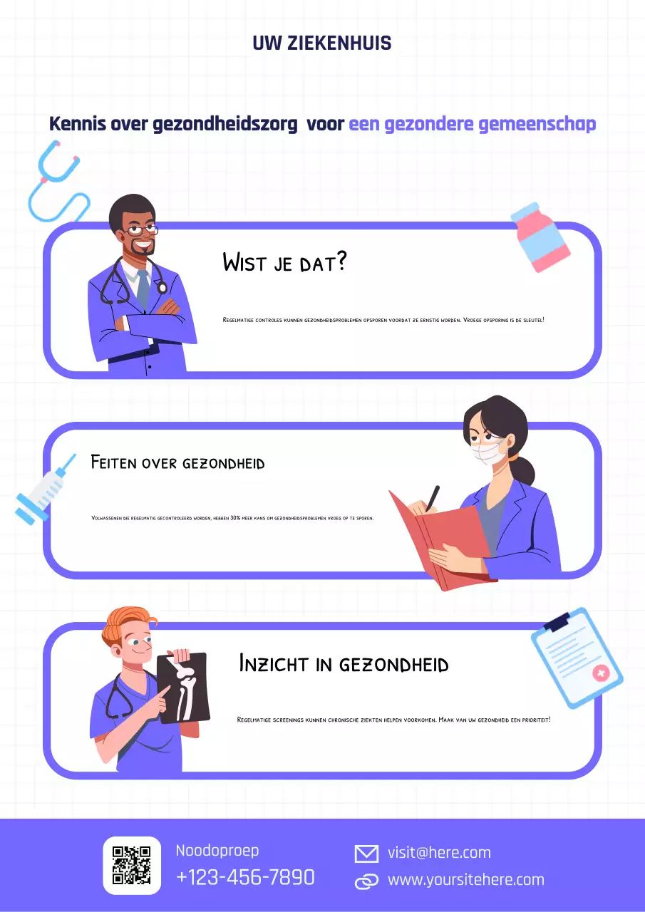 blauwe moderne gezondheidszorg informatieposter