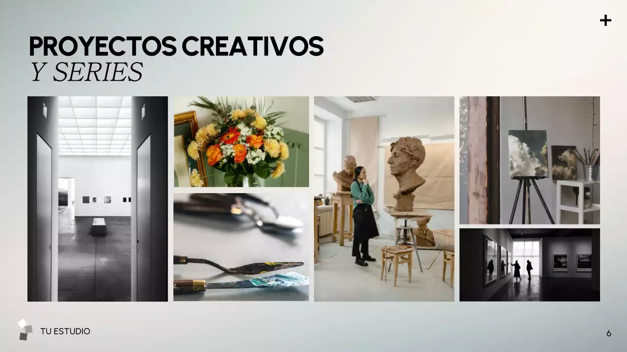 presentación de arte moderno gris