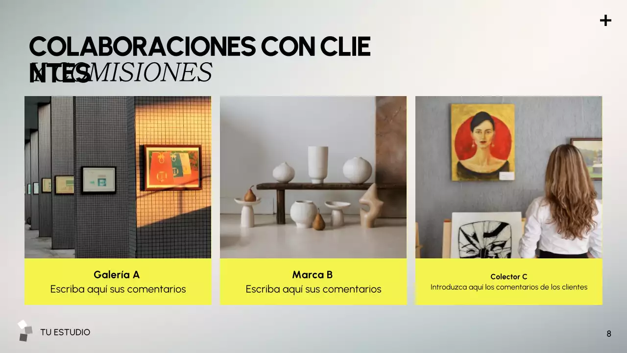 presentación de arte moderno gris