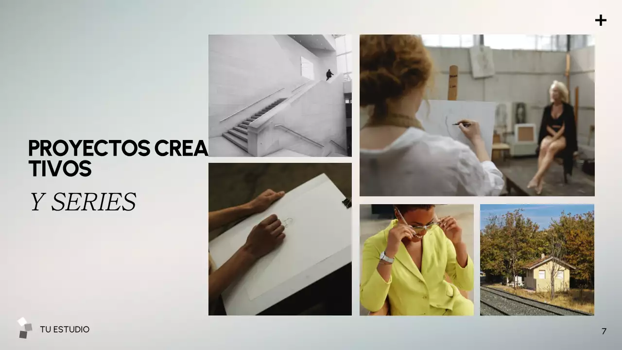 presentación de arte moderno gris