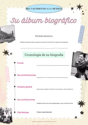 planificador biográfico rosa dibujado a mano