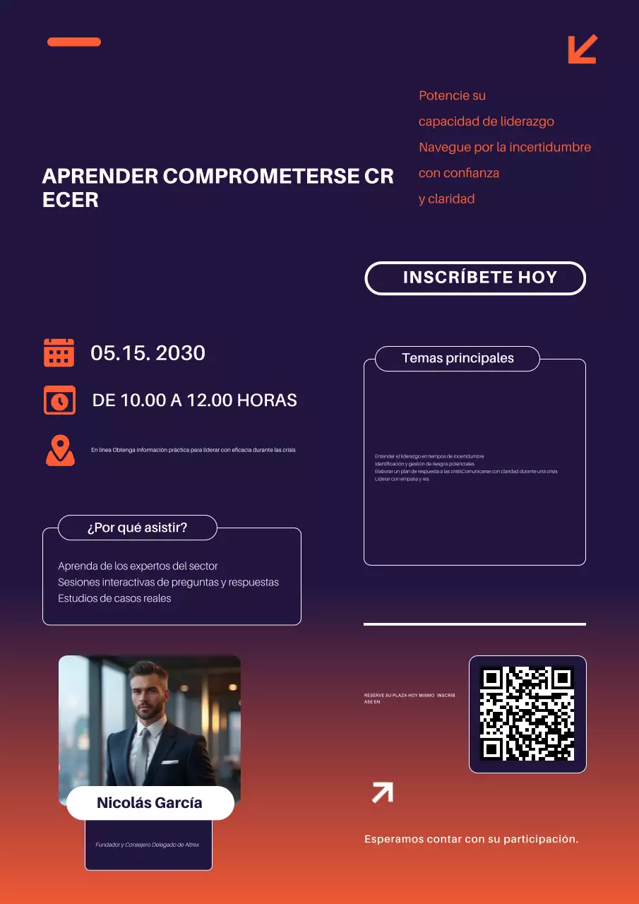 Promoción del seminario web Purple Modern