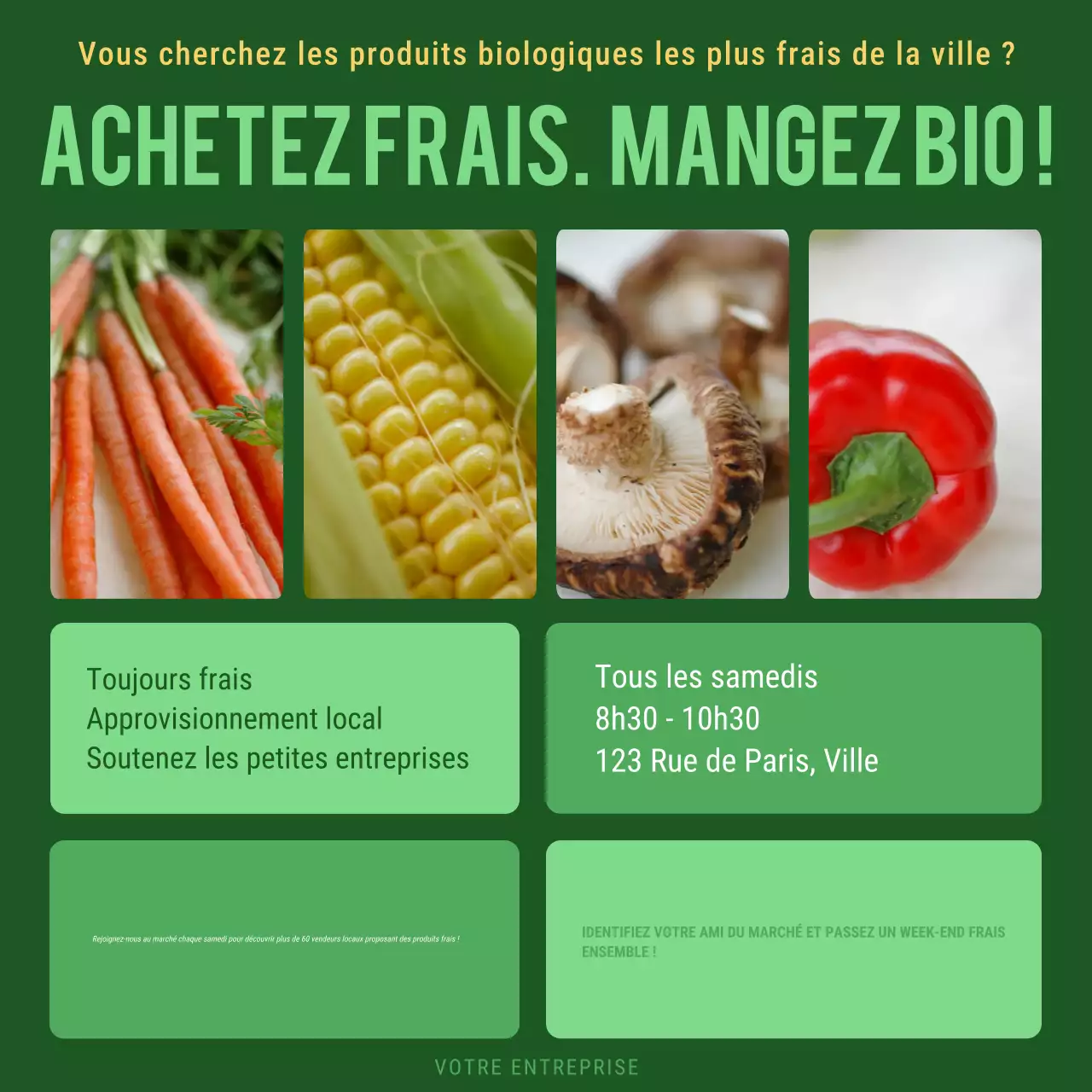 promotion du marché de l'alimentation biologique rustique et verte