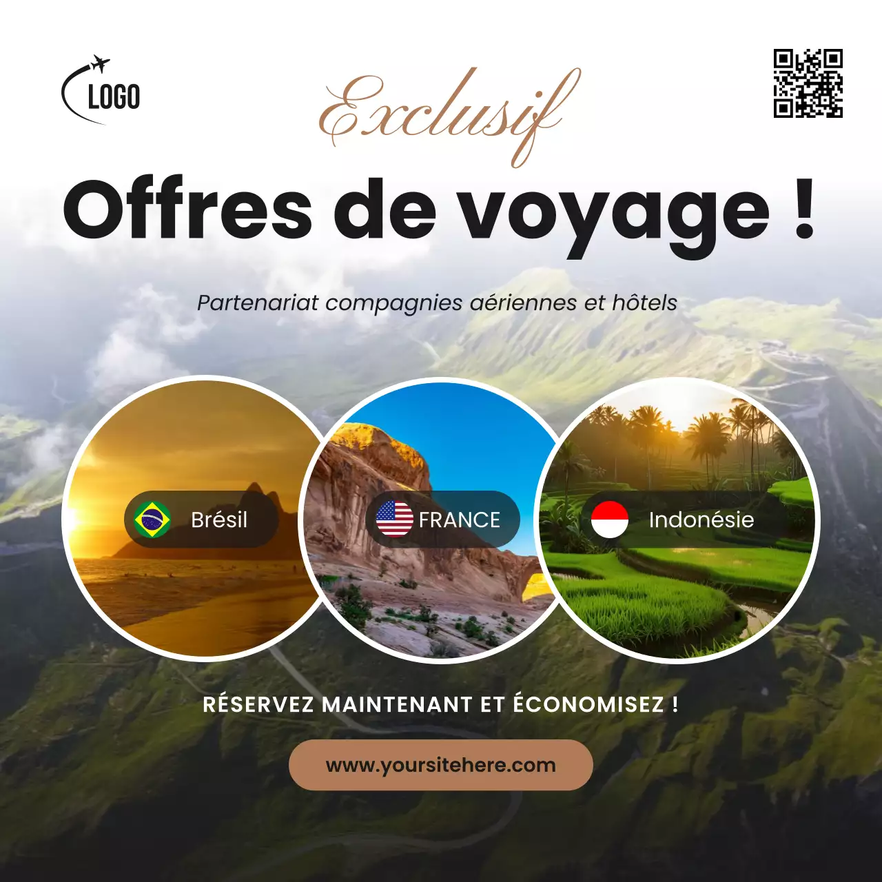 Promotion des voyages pour les médias sociaux