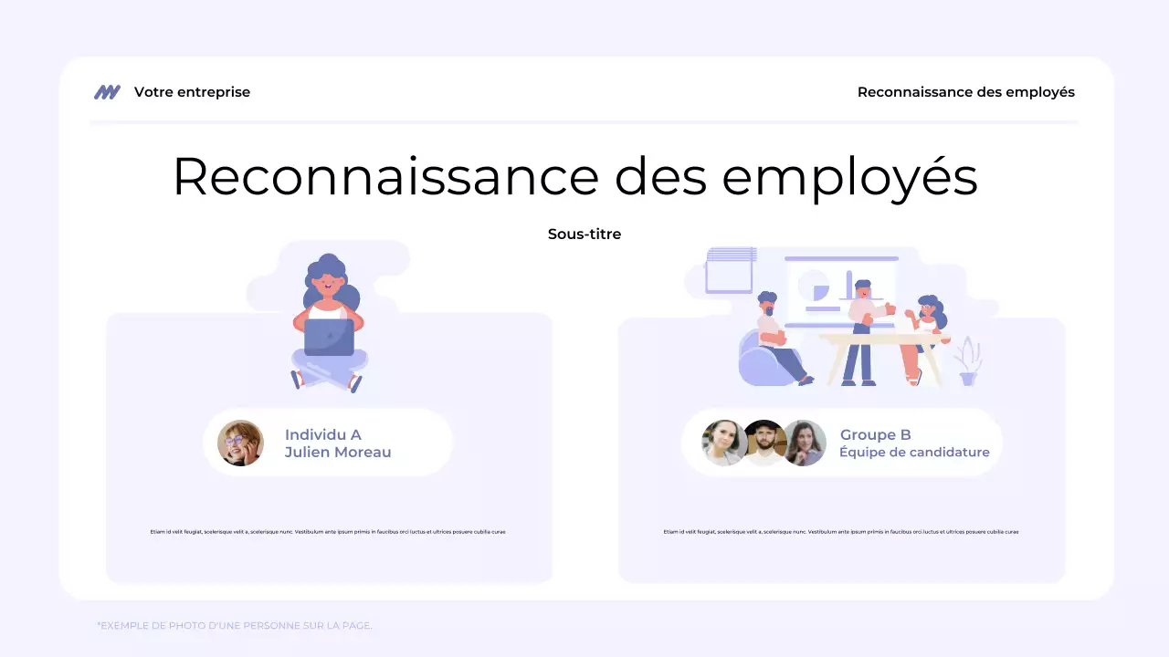 présentation de l'équipe moderne bleue