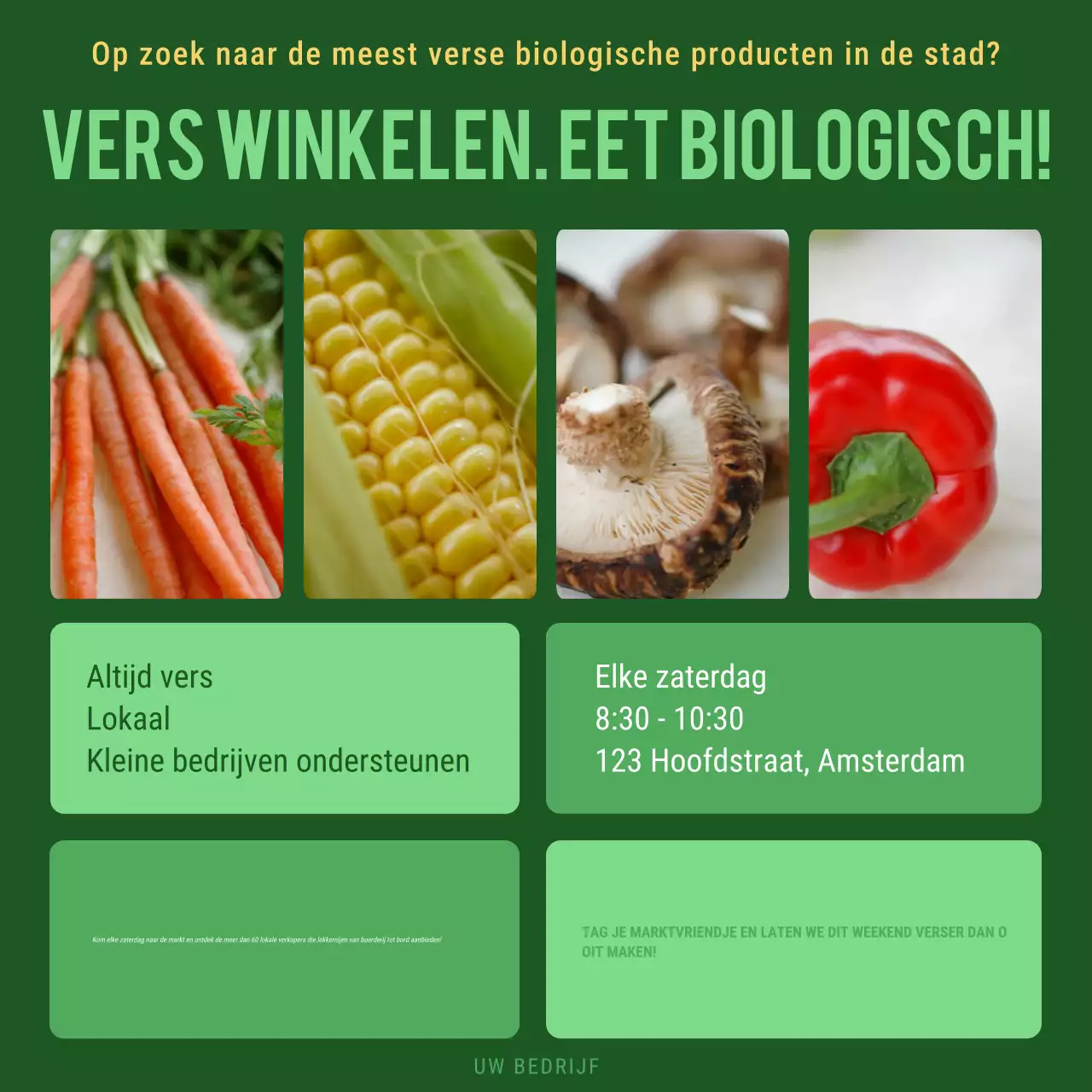 groene rustieke biologische voedselmarkt promotie