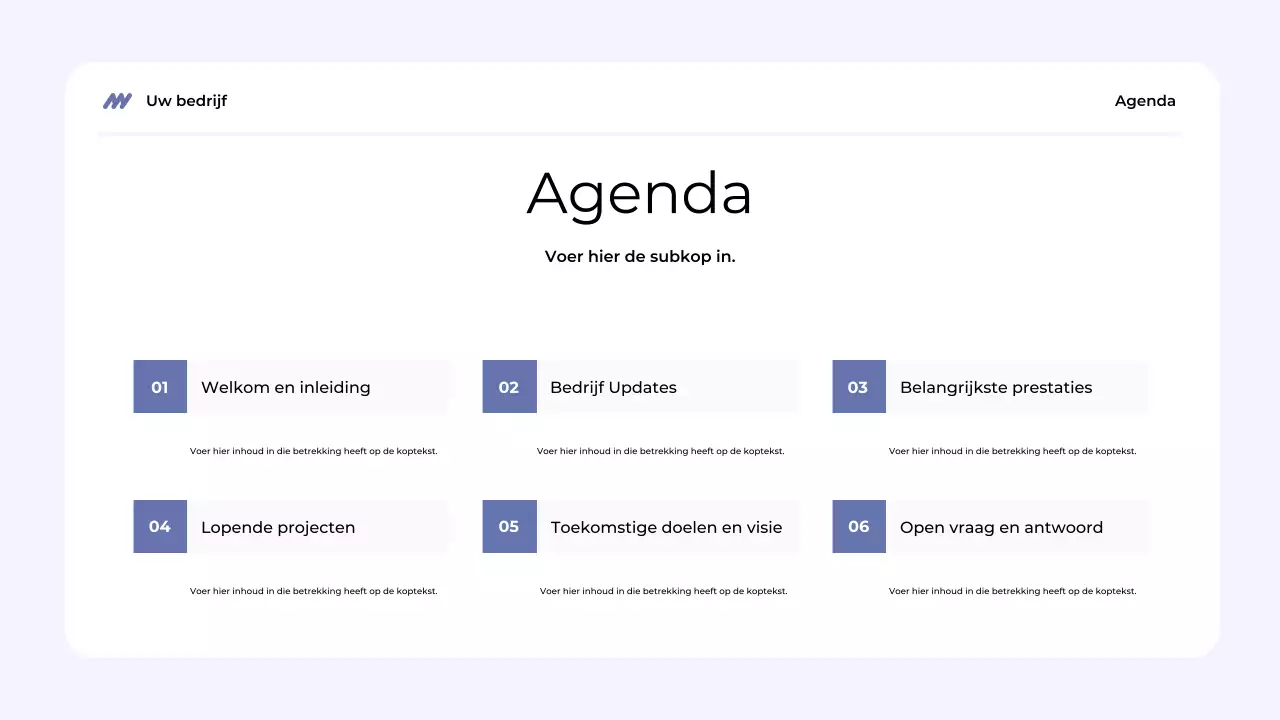 presentatie blauw modern team