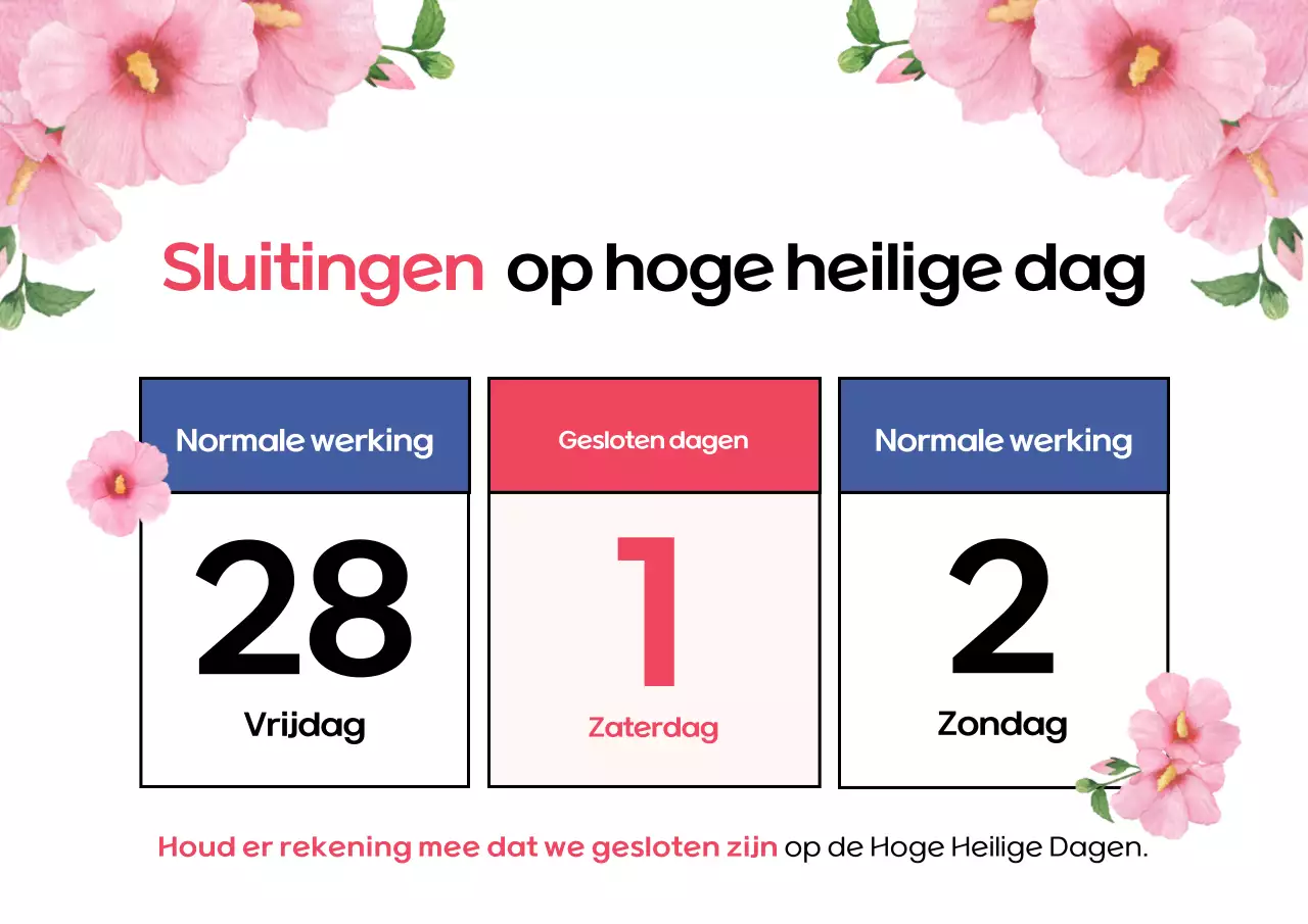 Witte en roze Koreaanse aankondiging sluiting festival