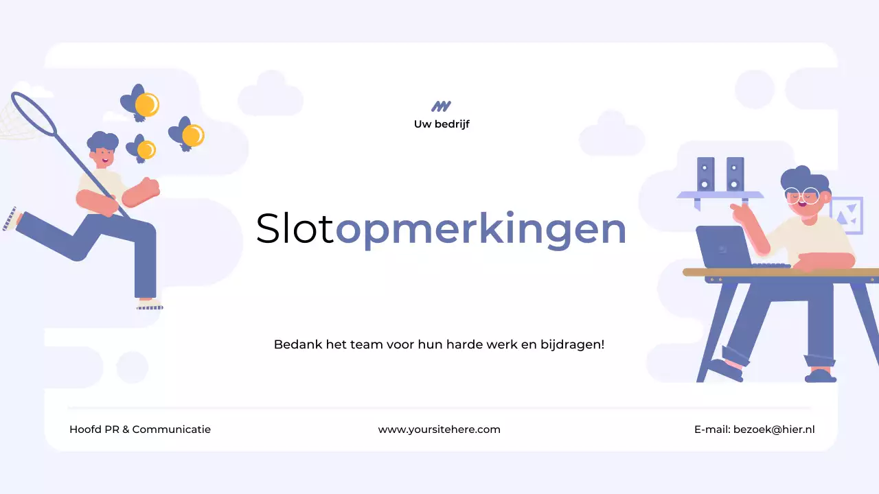 presentatie blauw modern team