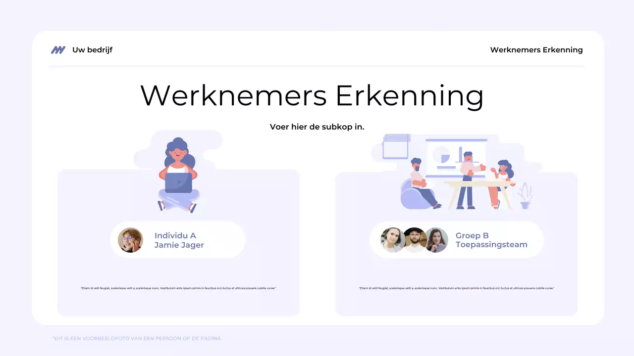 presentatie blauw modern team