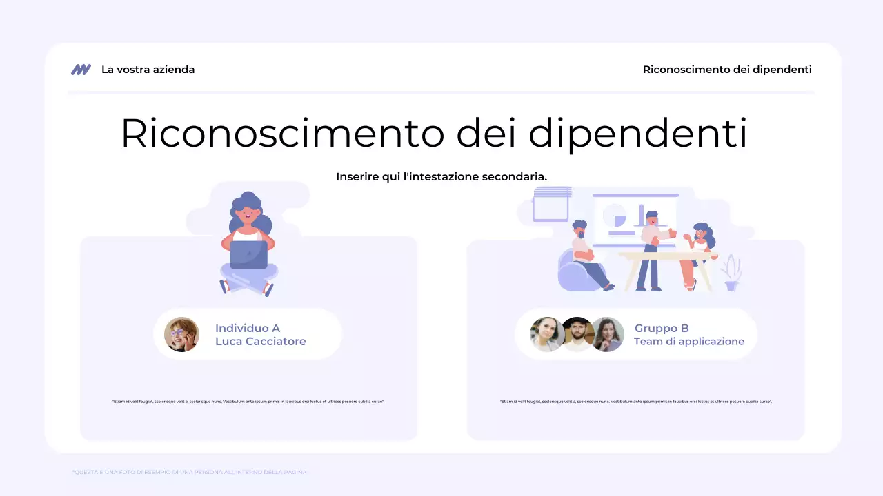 presentazione del team blu moderno