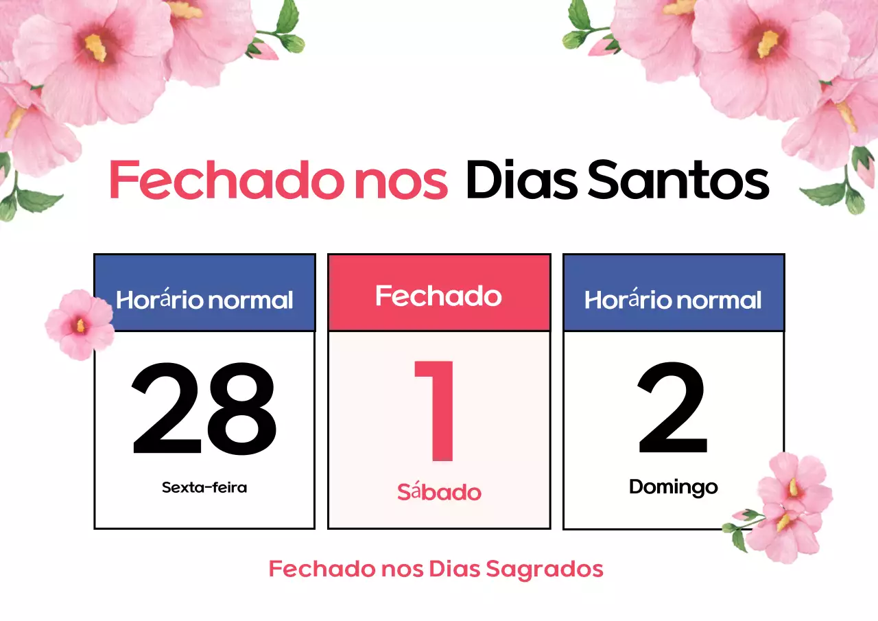 Anúncio de encerramento do festival coreano branco e cor-de-rosa