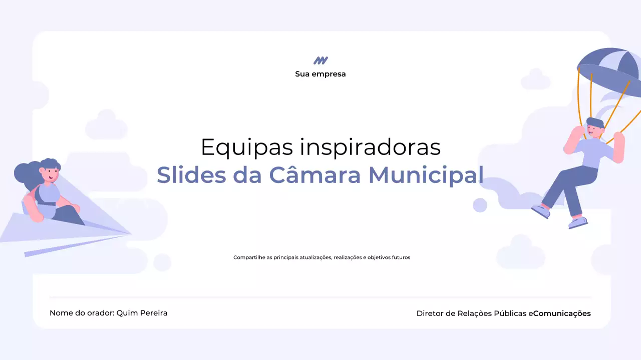 apresentação da equipa moderna azul