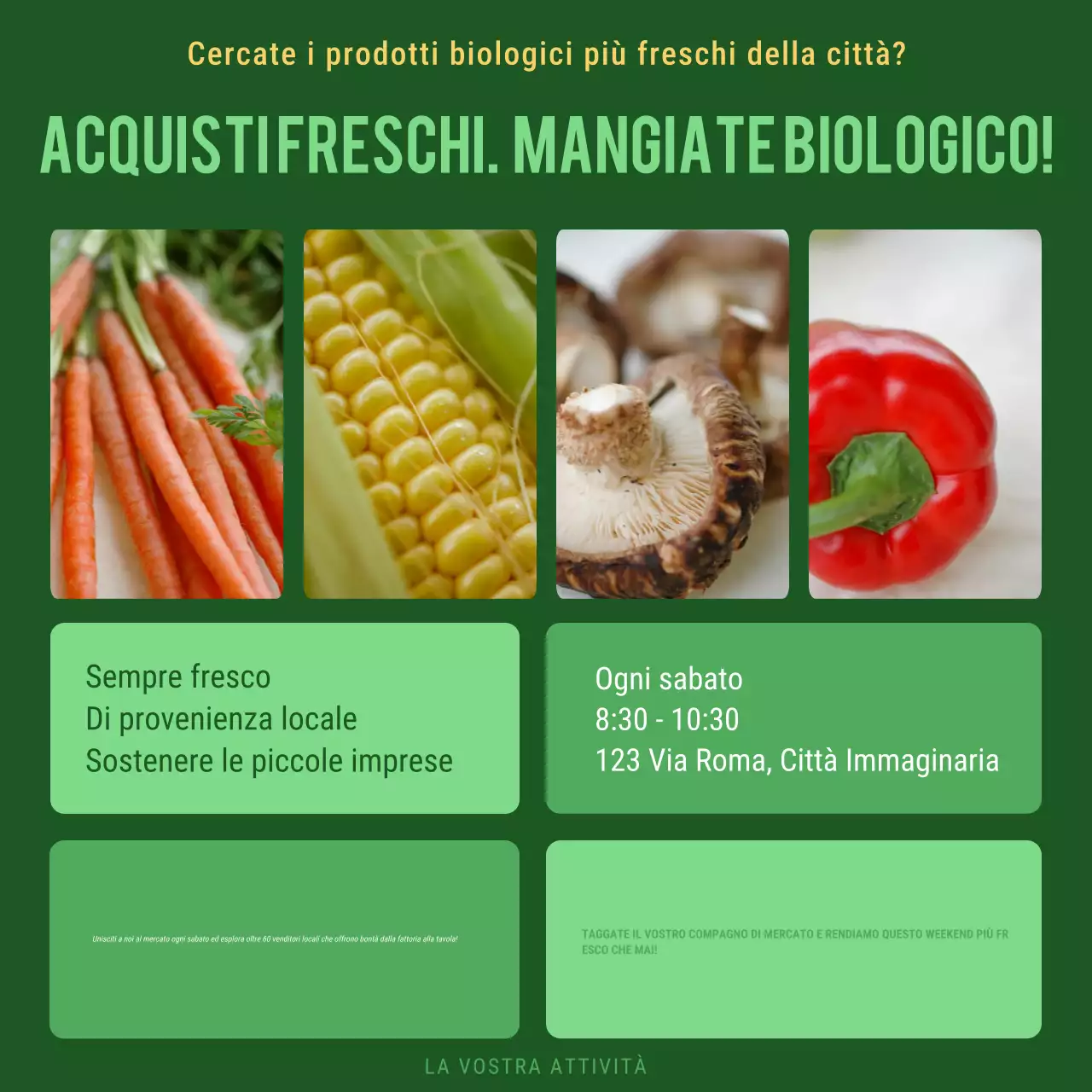 promozione del mercato verde rustico degli alimenti biologici