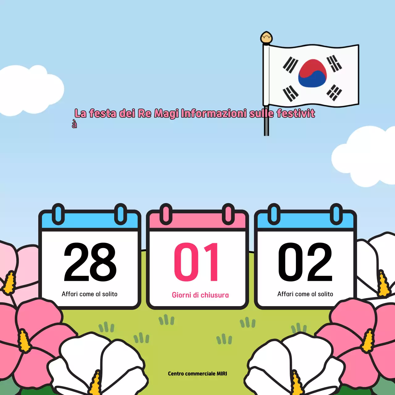 Pop Art azzurra e rosa Avviso di chiusura per la festività di San Silvestro