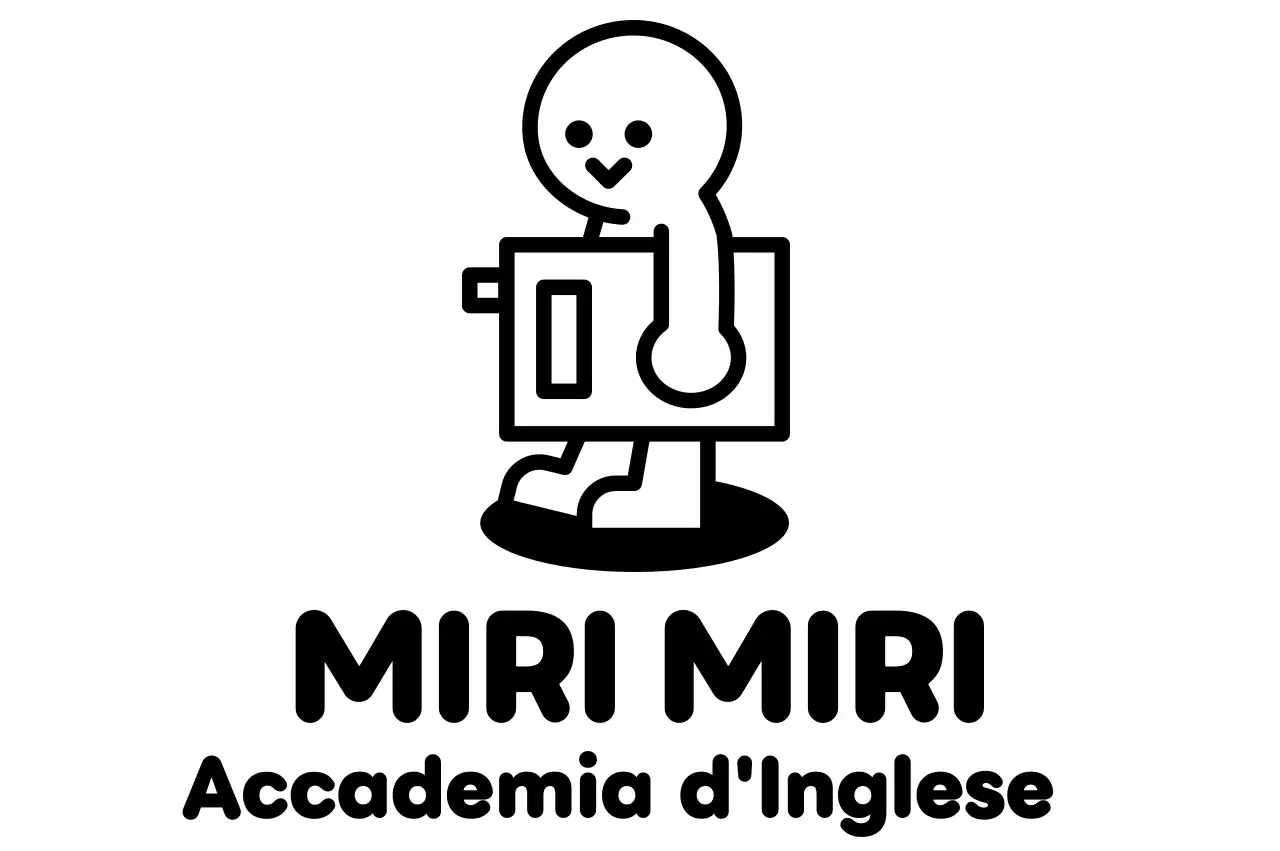 Logo della scuola di lingua inglese con personaggi simpatici