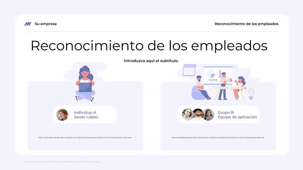 presentación del equipo blue modern