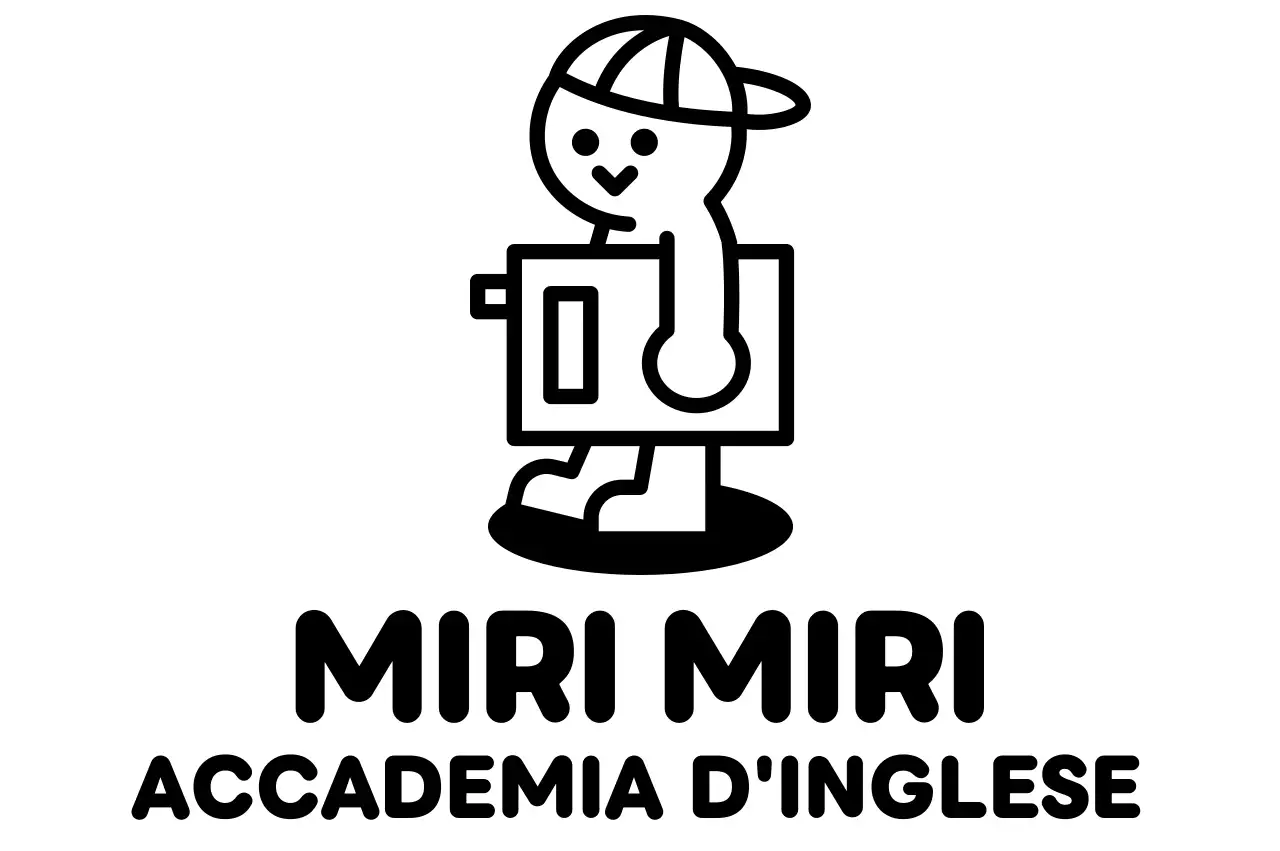 Logo della scuola di lingua inglese con personaggi simpatici