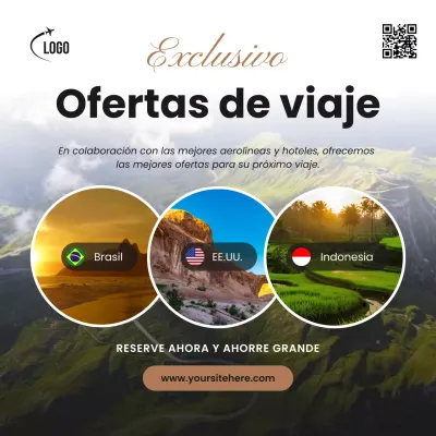 Promoción de viajes para publicaciones en redes sociales