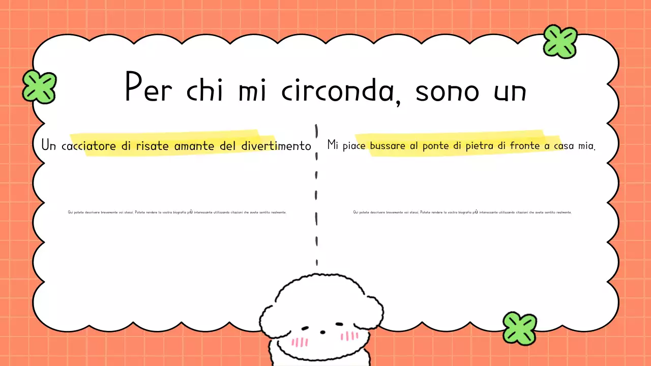 Istruzioni bio arancione carino