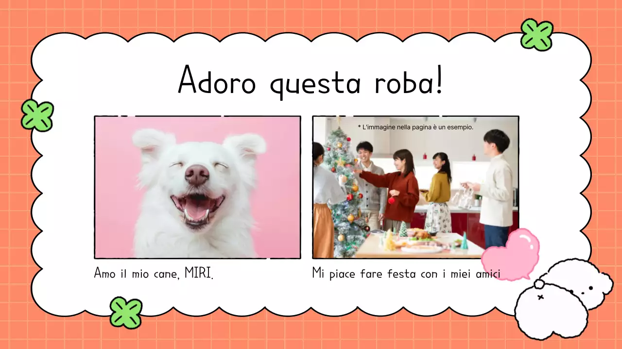 Istruzioni bio arancione carino