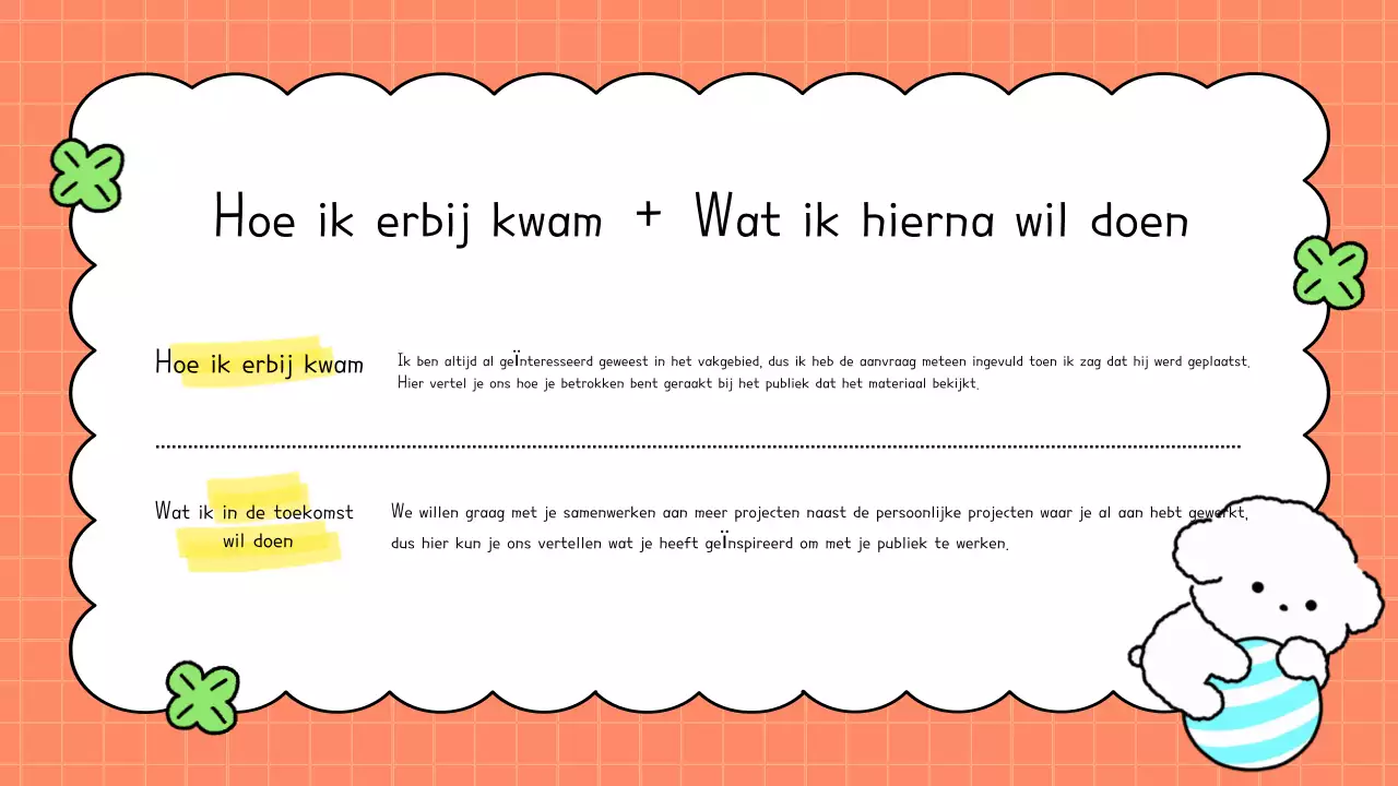 Oranje schattige bio instructies