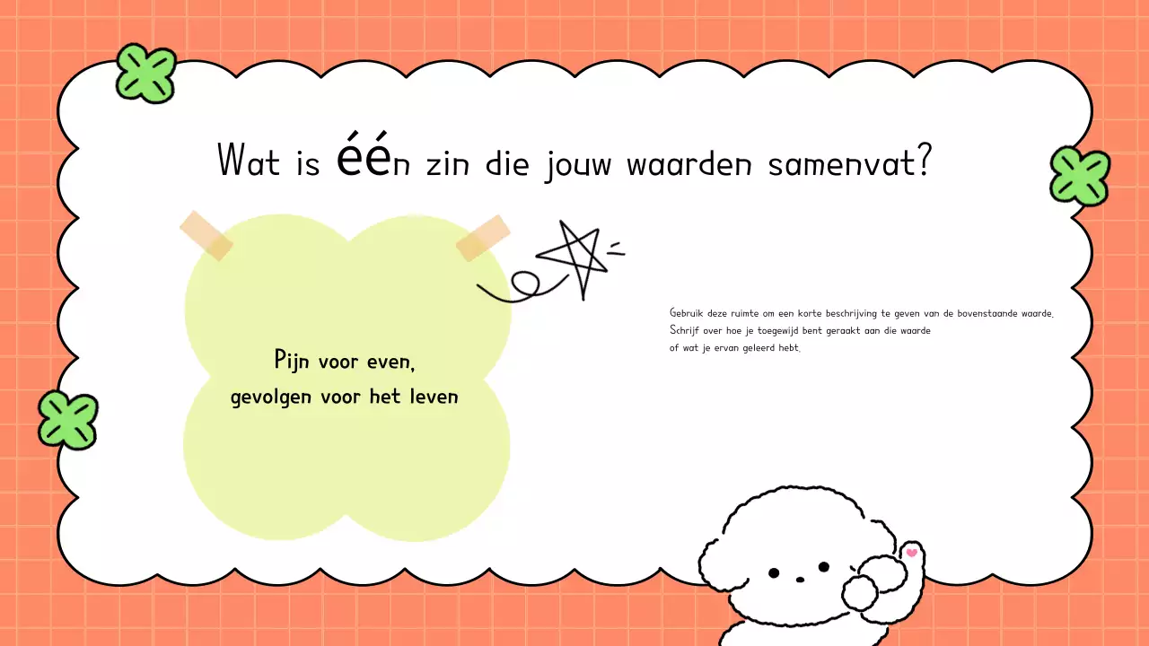 Oranje schattige bio instructies