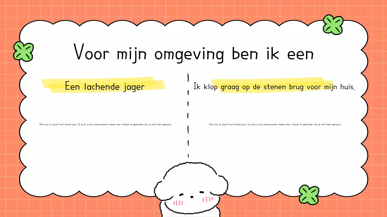 Oranje schattige bio instructies