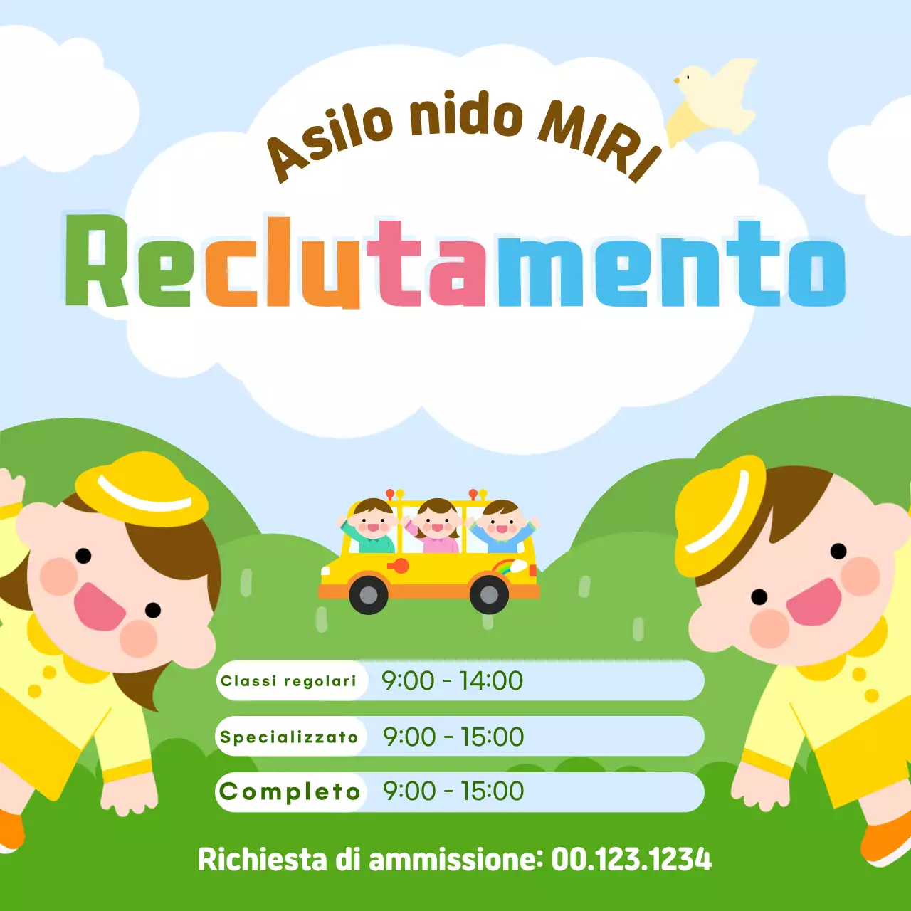 Assunzione di un bambino in azzurro