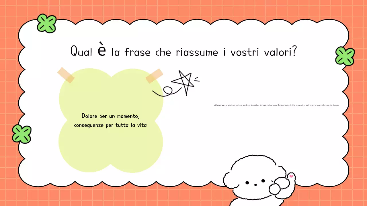 Istruzioni bio arancione carino