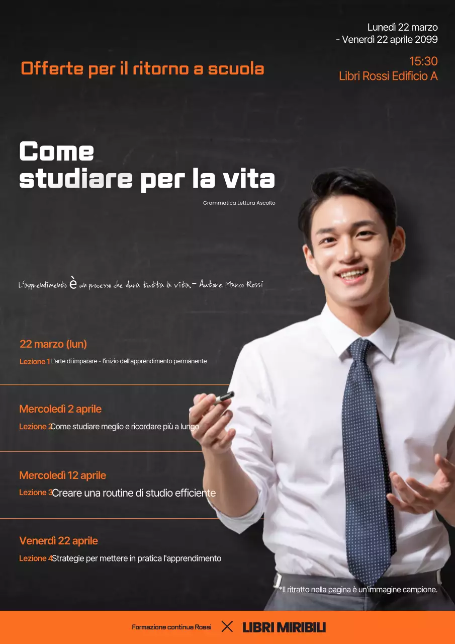 Annuncio dello Speciale Educazione Moderna Arancione