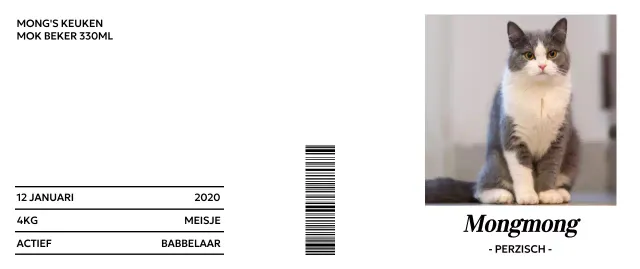 Minimalistische typografie merchandise met schattige kattenfoto's