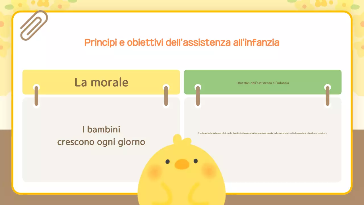 Guida di orientamento gialla e coccolosa